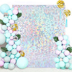 Shimmer Wall Panel Sequin Backdrop Panels 12 Packs-Iridescent Silver, alternate view 5