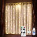 Short Curtain Lights, 3.3x5FT 96LED USB, Remote, 8 Modes & Timer in 3.3x5FT