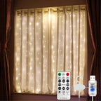 Short Curtain Lights, 3.3x5FT 96LED USB, Remote, 8 Modes & Timer in 3.3x5FT