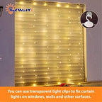 Short Curtain Lights, 3.3x5FT 96LED USB, Remote, 8 Modes & Timer in 3.3x5FT, alternate view 3