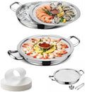 Shrimp Cocktail Serving Dish with Ice Tray, 1-Set 12 Inch Platter in 30inch in Silver
