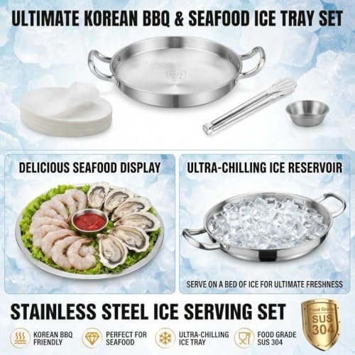Shrimp Cocktail Serving Dish with Ice Tray, 1-Set 12 Inch Platter in 30inch in Silver, alternate view 3