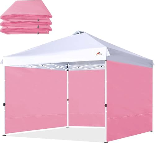 SideWall for 10'x10' Pop Up Canopy Frame, 3 Pack SunWall Only, Pink in Pink