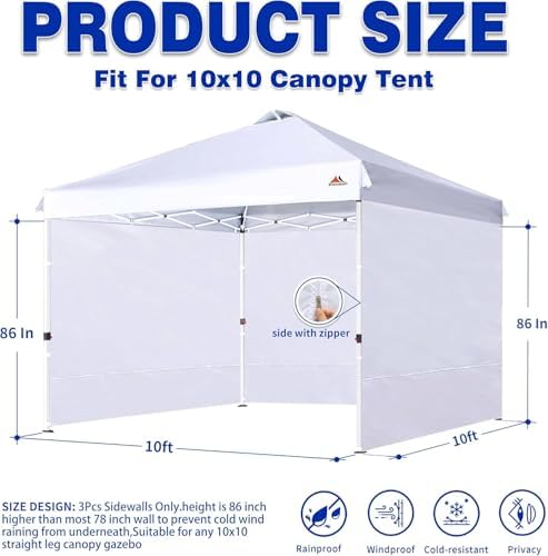 SideWall for 10'x10' Pop Up Canopy Frame, 3 Pack SunWall Only, Pink in Pink, alternate view 2