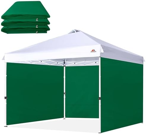 SideWall for 10x10 Canopy Frame, 3 Pack SunWall Only, Forest Green