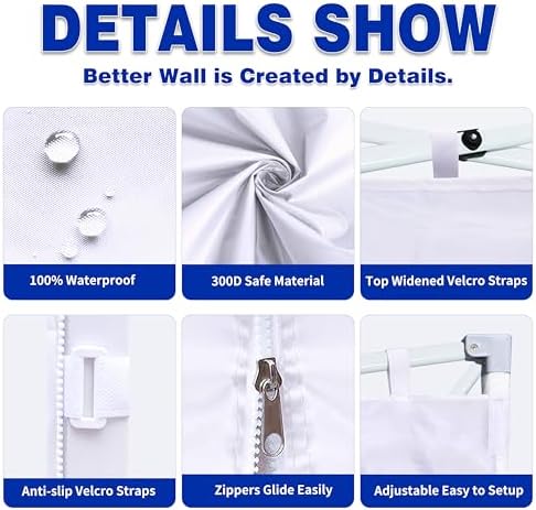 SideWall for 12x12ft Canopy Frame, 3 Pack SunWalls Only, Grey in 12x12ft in Grey, alternate view 3