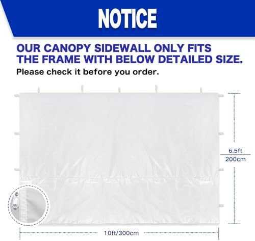 Sidewalls for 10x10 Pop Up Canopy, Orange (3Pcs Sidewalls Only), alternate view 3