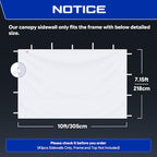 Sidewalls for 10x10 Pop Up Canopy, Serene Blue (3Pcs Sidewalls Only), alternate view 2