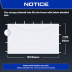 Sidewalls for 12x12 Pop Up Canopy, White (3Pcs Sidewalls Only), alternate view 2