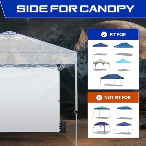 Sidewalls for 8x8 Pop Up Canopy, White (3Pcs Sidewalls Only), alternate view 5