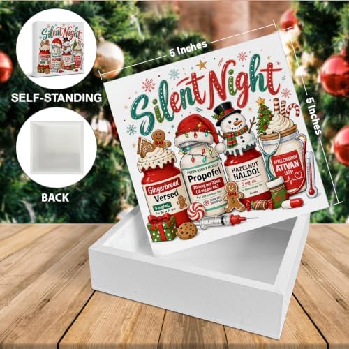 Silent Night Christmas Decor, Funny Medical Christmas Decorations in Night, alternate view 2