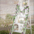 Silk Daisy Flower Garland - Purple Artificial Flower Vine, Hanging Ivy Garland for Wall, Party, Wedding Arch, alternate view