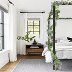 Silk Daisy Flower Garland - Purple Artificial Flower Vine, Hanging Ivy Garland for Wall, Party, Wedding Arch, alternate view