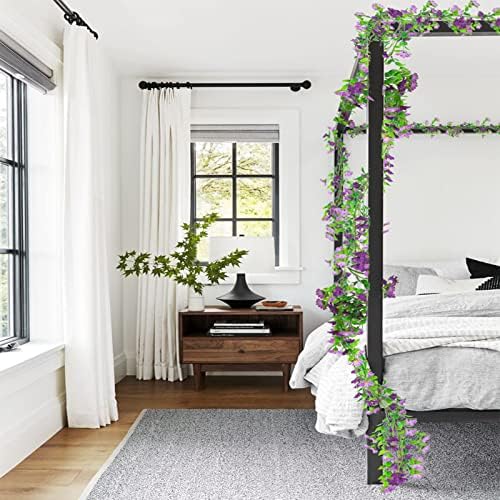 Silk Daisy Flower Garland - Purple Artificial Flower Vine, Hanging Ivy Garland for Wall, Party, Wedding Arch, alternate view
