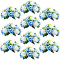 Silk Rose Flower Balls for Table Centerpieces, Blue&White, 10Pcs in White/Gold/Grey