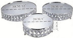 Silver 8/10/12 Inch Crystal Cake Stand Set Round Cake Stand with Crystal Bling Pendants Dessert Table Display, alternate view