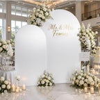 Silver Arch Backdrop Cover Set of 2(6 7.2FT), Sequin Chiara Arch Cover in 6ft+7.2ft in Silver