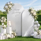 Silver Arch Backdrop Cover Set of 2(6 7.2FT), Sequin Chiara Arch Cover in 6ft+7.2ft in Silver, alternate view 5