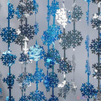 Silver Blue Snowflake Fringe Curtain -3.2ft x 6.5ft - 2 Pack, alternate view 6