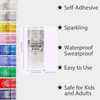 Silver Body Glitter Stick, Face Hair Glitter Makeup, Sparkling Mermaid Sequins Chunky Glitter Face Paint, Singer, alternate