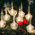 Silver Bubble Lights Set,11Ft Vintage Christmas Bubble String Lights, 8 Clear Bulbs with Silver Glitter (1