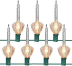 Silver Bubble Lights Set,11Ft Vintage Christmas Bubble String Lights, 8 Clear Bulbs with Silver Glitter (1, alternate view 4