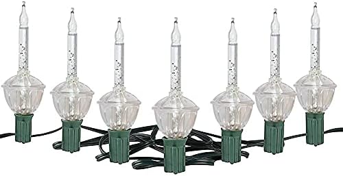 Silver Bubble Lights Set,11Ft Vintage Christmas Bubble String Lights, 8 Clear Bulbs with Silver Glitter (1, alternate view 5
