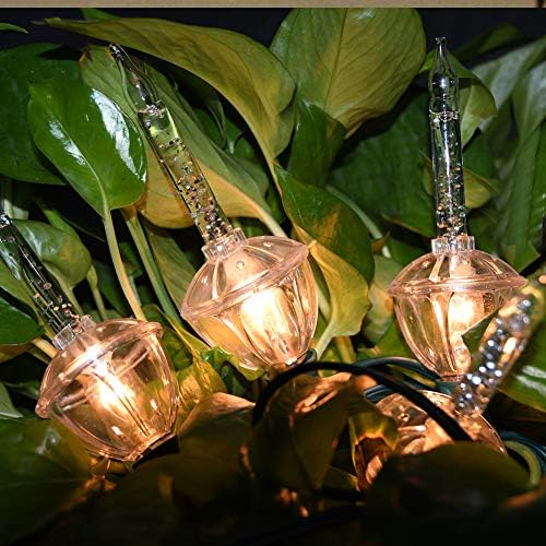 Silver Bubble Lights Set,11Ft Vintage Christmas Bubble String Lights, 8 Clear Bulbs with Silver Glitter (1, alternate view 6