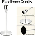 Silver Candlestick Holders, Metal Taper Candle Holders, Bulk Set of 27 in Silver, alternate view 4