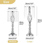 Silver Centerpiece for Wedding Table, 19.3" Tall, 10 Pcs in Silver, alternate view 3