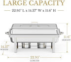 Silver Chafing Dishes, 44QT 4 Pack with 7 Multi-Size Pans, alternate view 2