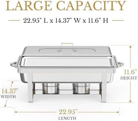 Silver Chafing Dishes, 44QT 4 Pack with 7 Multi-Size Pans, alternate view 2