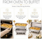 Silver Chafing Dishes, 44QT 4 Pack with 7 Multi-Size Pans, alternate view 6