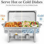 Silver Chafing Dishes, 44QT 4 Pack with 7 Multi-Size Pans, alternate view 7
