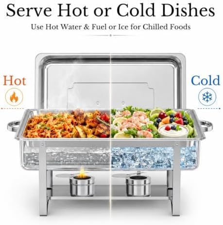 Silver Chafing Dishes, 44QT 4 Pack with 7 Multi-Size Pans, alternate view 7