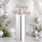 Silver Cylinder Pedestal Stand Cover 1 Pcs