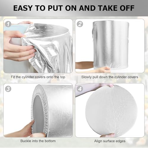 Silver Cylinder Pedestal Stand Cover 1 Pcs, alternate view 5