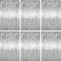 Silver Foil Fringe Backdrop Curtains, 3.3x6.6ft, 6pcs in 3.3x6.6ft