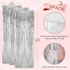 Silver Foil Fringe Backdrop Curtains, 3.3x8.2ft, 3 Pack in 3.3x8.2ft, alternate view 3