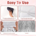 Silver Foil Fringe Backdrop Curtains, 3.3x8.2ft, 3 Pack in 3.3x8.2ft, alternate view 4