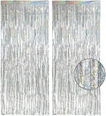 Silver Foil Fringe Tinsel Backdrop - 3.2ft x 8.2ft Pack of 2