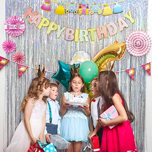 Silver Foil Fringe Tinsel Backdrop - 3.2ft x 8.2ft Pack of 2, alternate view 5