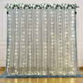 Silver Grey Tulle Backdrop Curtain with Lights String for Parites 10x10ft Sheer Backdrop Curtains for Birthday