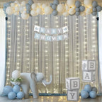 Silver Grey Tulle Backdrop Curtain with Lights String for Parites 10x10ft Sheer Backdrop Curtains for Birthday, alternate