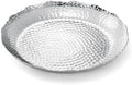 Silver Hammered Decorative Bowl Elegant Aluminum Centerpiece with Textured Finish Large Round 13 Inch Metallic