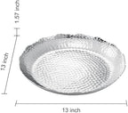 Silver Hammered Decorative Bowl Elegant Aluminum Centerpiece with Textured Finish Large Round 13 Inch Metallic, alternate