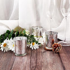 Silver Mercury Glass Tea Light Holders Set of 36 - Elegant Votive Candle Holders for Weddings, Showers and Home, alternate