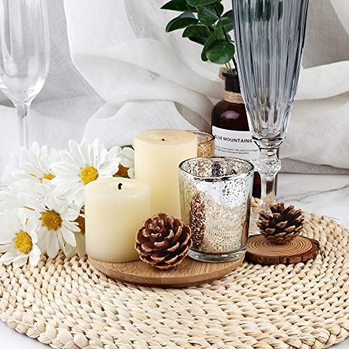 Silver Mercury Glass Tea Light Holders Set of 36 - Elegant Votive Candle Holders for Weddings, Showers and Home, alternate