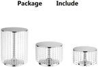 Silver Metal Cake Stand Set of 3, Round Wedding Cupcake Holder in Silver, alternate view 6