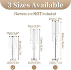 Silver Metal Flower Centerpiece Stand with Crystal Beads,10Pcs in Silver, alternate view 3